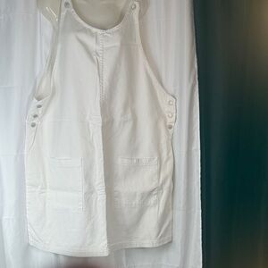 Chic White Midi Dress with Button Details